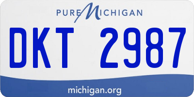 MI license plate DKT2987