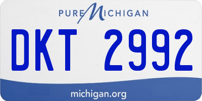 MI license plate DKT2992