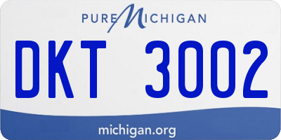 MI license plate DKT3002