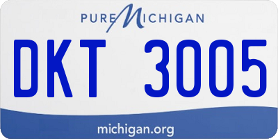 MI license plate DKT3005
