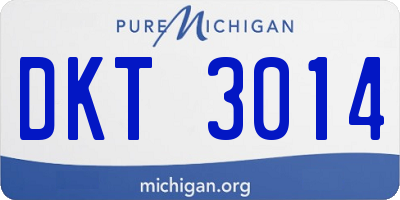 MI license plate DKT3014