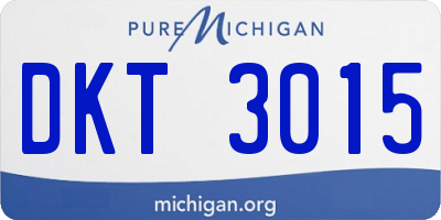 MI license plate DKT3015