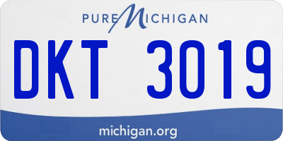 MI license plate DKT3019