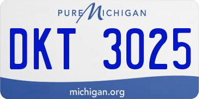 MI license plate DKT3025