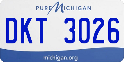 MI license plate DKT3026