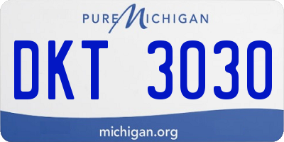 MI license plate DKT3030