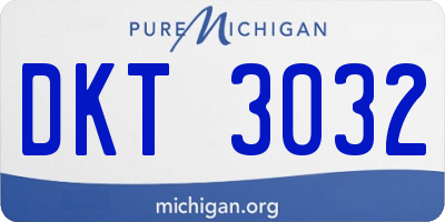 MI license plate DKT3032
