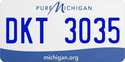 MI license plate DKT3035