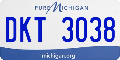 MI license plate DKT3038