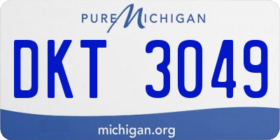 MI license plate DKT3049