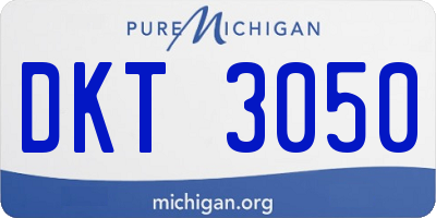 MI license plate DKT3050