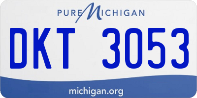 MI license plate DKT3053