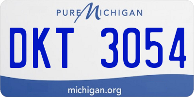 MI license plate DKT3054