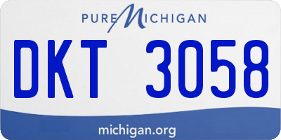 MI license plate DKT3058