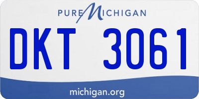 MI license plate DKT3061