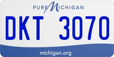 MI license plate DKT3070