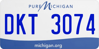 MI license plate DKT3074