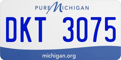 MI license plate DKT3075