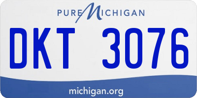 MI license plate DKT3076