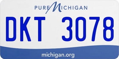 MI license plate DKT3078