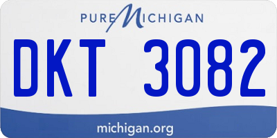 MI license plate DKT3082