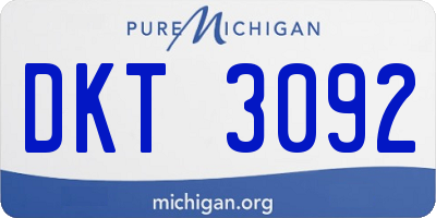 MI license plate DKT3092
