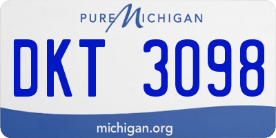 MI license plate DKT3098