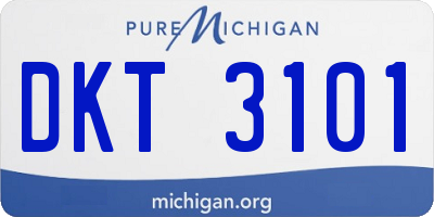 MI license plate DKT3101
