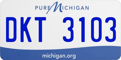 MI license plate DKT3103