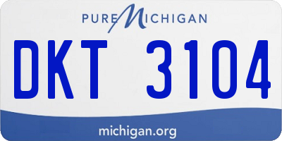 MI license plate DKT3104