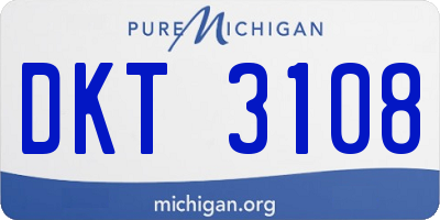 MI license plate DKT3108