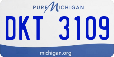 MI license plate DKT3109