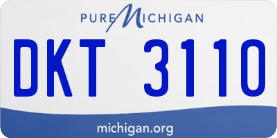 MI license plate DKT3110