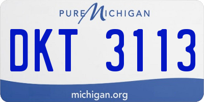 MI license plate DKT3113