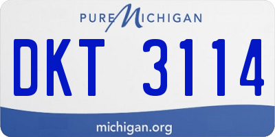 MI license plate DKT3114