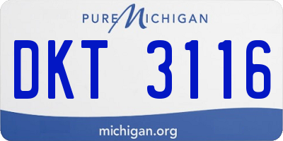 MI license plate DKT3116