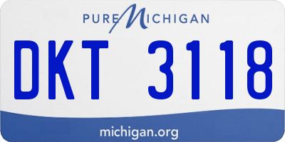 MI license plate DKT3118