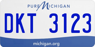 MI license plate DKT3123