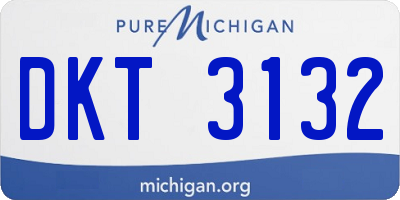 MI license plate DKT3132