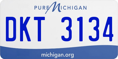 MI license plate DKT3134