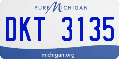 MI license plate DKT3135