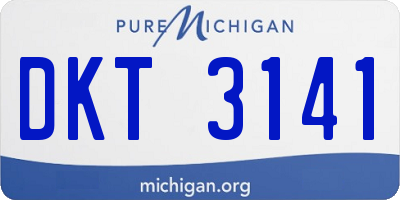MI license plate DKT3141