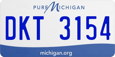 MI license plate DKT3154