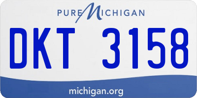 MI license plate DKT3158