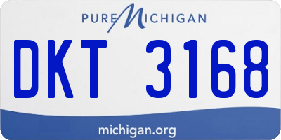 MI license plate DKT3168