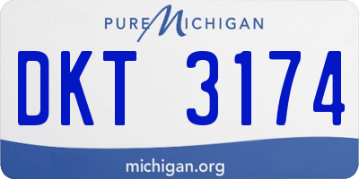 MI license plate DKT3174