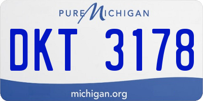 MI license plate DKT3178
