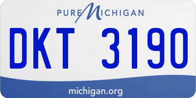 MI license plate DKT3190