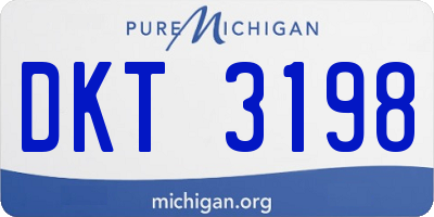 MI license plate DKT3198