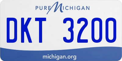 MI license plate DKT3200